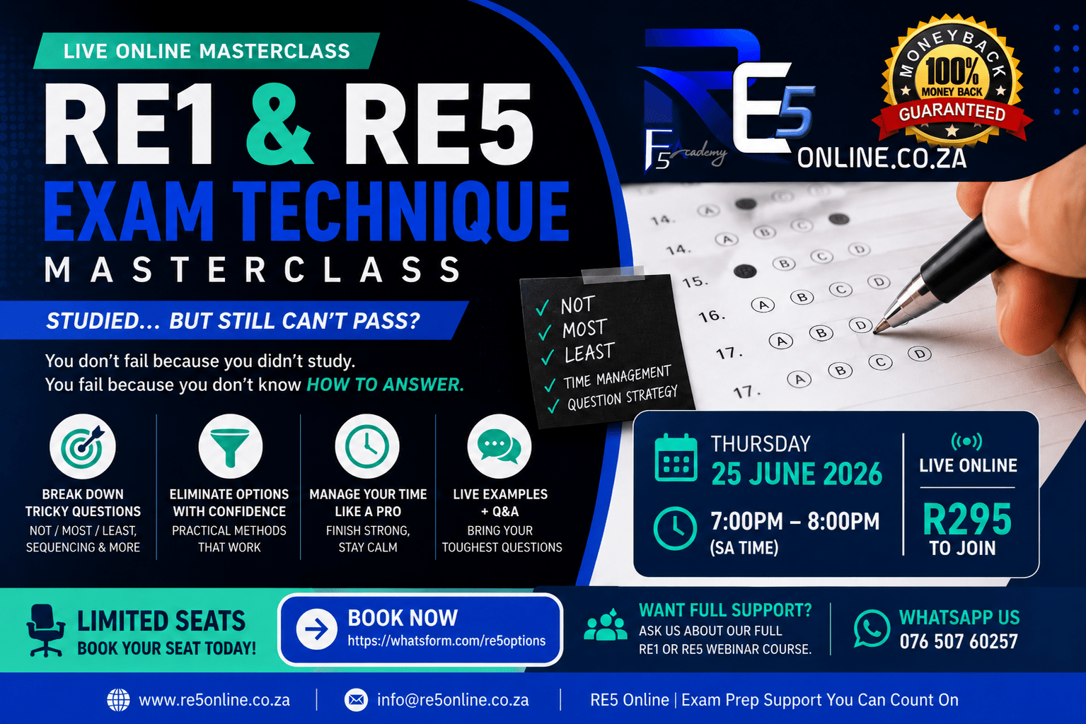 RE1 & RE5 Exam Technique Masterclass | 25 June 2026 | Live Online Starting at 7 pm Re1 & re5 exam technique masterclass | 25 june 2026 | live online